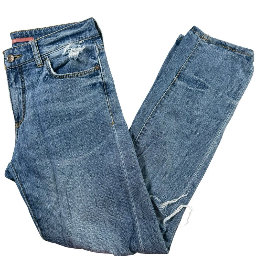 Anthropologie Pilcro Boyfriend Slim Jeans Distressed Women’s Size 27 Medium Wash